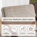 INZOY Mid Century Modern Accent Chair with Wood Frame, Upholstered Reading Armchair with Soft Linen Fabric, Accent Chair for Living Room Bedroom Apartment, Easy Assembly, Brown