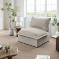 Middle Seat for Cloud Modular Sectional Sofa, Comfy Down Filled Cloud Couch with Removable Cover, Modular Sectional Couches for Living Room, Light Gray