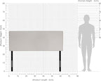 FURINNO Roanne Plain Headboard, Queen, Fog