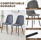 Dining Table Set for 6，Dinner Table Set for 6，71'' Dark Wood Kitchen Table and Suede Nap Fabic Chairs Set of 6，6 Chair Dining Table Set for Kitchen Dining Room