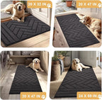 Tindbea Dog Mat for Muddy Paws 20"x31.5" Absorbs Moisture Dirt Non-Slip Washable Mud Mat for Dogs,Soft Rubber Backing Front Inside Pet Rug for Entryway, Mud Dog Paws, Patio(Charcoal)