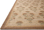 Loloi Chris Loves Julia Rue Collection RUE-01 Wheat/Sage 7'-6" x 9'-6" Area Rug Jute Neutral Floral Living Room Bedroom Rug