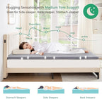 VECELO Gel Infused Memory Foam Mattress Topper Queen Size, 4 Inch Fresh Cooling Mattress Pad with Washable Cover for Queen Mattress, Pain Pressure Relieve Bed Topper, Breathable, Comfort