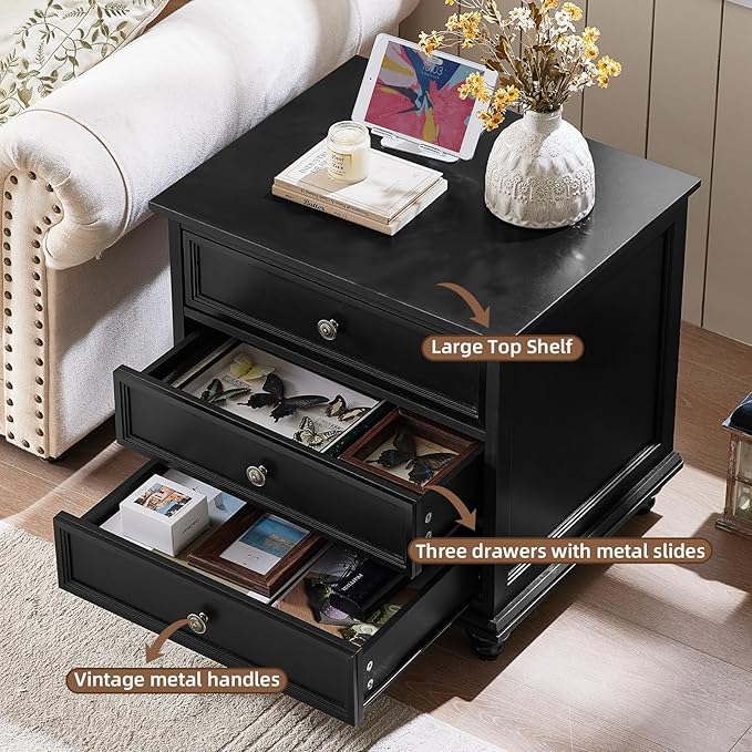 Farmhouse Dresser and Nightstand Sets, Wooden 7 Drawers Dresser & 24" Night Stand with 3 Drawers, 2 Piece Bedroom Furniture Set, Chest of Drawers for Bedroom, Home, Living Room, Hallway