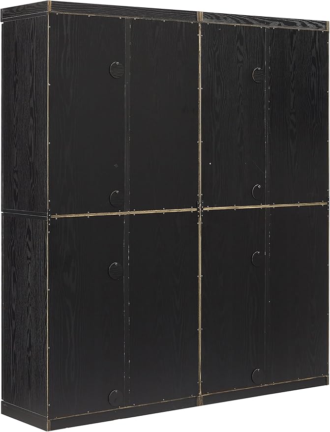 Crosley Furniture Essen 2-Piece Kitchen Pantry Storage Cabinet Set, Living Room, Bathroom, Entryway, Black
