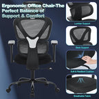 Ergonomic Office Chair with Adjustable Headrest & 3D Armrests, High Back Mesh Desk Chair with Lumbar Support, Reclining Lock 97°-125°, Swivel Computer Task Chair for Home Office, 300 LBS