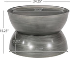 Christopher Knight Home Minkler Hourglass Coffee Table - Brushed Antique Silver