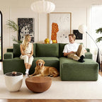 96''Sectional Couches for Living Room,Modern Modular Sectional Sofa,Upholstered Boneless Couch with Pockets,Comfy Cloud Couch with L Shaped Chaise(Green, 96''W Right Facing Chaise)