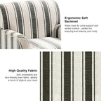 Accent Chair, Mid Century Modern Comfy Armchair for Living Room, Linen Fabric Single Sofa Lounge for Reading Bedroom Apartment Waiting Room with Wood Legs