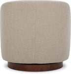 CHITA Swivel Accent Chair, FSC Certified Upholstered Fabric Barrel Chair for Living Room Set of 2, Fully Assembled, Flax Beige