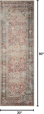 Loloi Amber Lewis Georgie Collection GER-01 Red/Navy 2'-6" x 7'-6", .19" Pile Height, Runner Rug