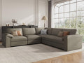 EASE MOOSE Oversized Corner Modular Sectional Sofa, Faux Leather Sectional Sofa with Deep Seat, Scratch Resistant Faux Leather Material, Extra Large L Shaped Couch, Light Grey