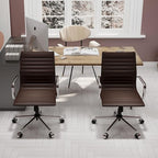 COROCC Office Desk Chair Modern Conference Room Task Chairs Leather Computer Swivel Excutive Ribbed Ergonomic Rolling Comfortable Chair for Home Office