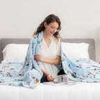 Berkshire Blanket Peanuts® VelvetLoft® Cute Character Snoopy Plush Blanket,Snoopy The Athlete Closed in Blue,Twin 60 in x 90 in (Official Peanuts® Product)