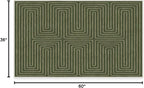 RUGGABLE x Jonathan Adler Machine Washable Modern Area Rug – Labyrinth Fern Green 3x5, Stain-Resistant, Non-Slip – Small Rugs for Living Room, Bedroom, Hallway, Entryway & Office–with Standard Pad
