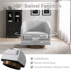 Lumibee Swivel Accent Chair, Chenille Fabric Swivel Barrel Chair for Living Room, Modern Comfy Upholstered Round Armchair Single Sofa Chair for Bedroom, Club-Light Grey