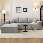 107.5" Cloud Modular Sectional Sofa Couch with L-Shape Chaise,Modern Minimalist Upholstered Couches for Living Room Bedroom,Deep Seat Corner Couch，No Assembly Required (Grey,Left Facing Chaise)