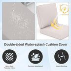 Outdoor Chair Cushions 23" x 24" x 4", Patio Deep Seat Replacement Cushions Set with Zippered Removable Cover, Weather-Resistant Olefin Fabric for Garden Chair Sofa Couch, Set of 2, Beige