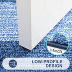 Kitinjoy Indoor Outdoor Door Mat, 47x20 Non-Slip Absorbent Dirt Trapper, Low-Profile Washable Inside Entrance Front Floor Mat, Sturdy Soft Entry Doormats for Entryway, Navy Blue