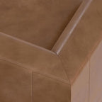 SIMPLIHOME Rex Left Corner Sectional Modular Sofa and Ottoman Set in Full-Grain Genuine Leather, Sienna, 116-inch-wide L-Shaped Leather Sofa and Matching 34-inch-Wide Table Ottoman for Living Room