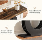 Tribesigns 63-Inch Console Sofa Table, Rustic Industrial Farmhouse Entryway Table, Narrow Long Couch Console Behind Sofa with Black Circle Base for Living Room Hallway, Rustic Brown