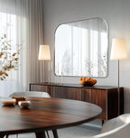 ANDY STAR Arched Mantel Large Wall Mirror, 30x36 Brushed Nickel Stainless Steel Framed Arch Mirror Wall-Mounted for Wall Decor Living Room, Bathroom, Bedroom, Entryway & Fireplace Mantel