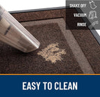 OLANLY Front Door Mat Indoor Outdoor Entrance, Waterproof All-Season, All-Weather Doormat, Sturdy Natural Rubber, Fade Resistant, Low Profile, Easy Clean Patio Porch Entryway Mat, 59x20, Dark Brown