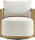 CHITA Braid Swivel Accent Chairs, Modern Comfy FSC Certified Armchair with Paper Cord & Wood Frame for Living Room and Bedroom, Fully Assembled - Mink