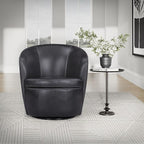 Parker Living Barolo - Vintage Onyx Genuine Italian Leather Swivel Club Chair