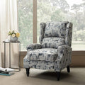HULALA HOME Upholstered Wingback Recliner Chair, Small Adjustable Footrest Push Back Single Reclining Sofa, Mid Century Modern Lounge Armchair for Living Room, Bedroom, Reading/Grey