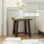 Walker Edison 2-Pack Colt Modern Farmhouse Solid Wood Square Side Tables, 18 Inch, Espresso
