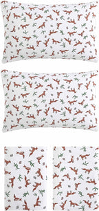 Eddie Bauer- Full Sheet Set, Cotton Flannel Bedding Set, Brushed for Extra Softness, Cozy Home Décor (Fox Trail Orange, Full)