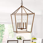 JONATHAN Y JYL7437B Pagoda Lantern Dimmable Adjustable Metal LED Pendant Classic Traditional Farmhouse Dining Room Living Room Kitchen Foyer Bedroom Hallway, 16 in, Antique Gold