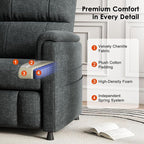 Amada Small Power Recliner Chair for Adults, Chenille Electric Reclining Chair for Small Spaces with Remote & Side Pockets, Thick Seat Cushion for Home Theater, RV, Living Room & Bedroom (Dark Grey)