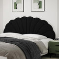 King Size Headboard Only, Petal Wall Mount Headboard King/California King Size for Adjustable Bed Velvet Upholstered Head Board Easy Assembly, Black