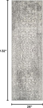 SAFAVIEH Evoke Collection 2'2" x 11' Grey/Ivory EVK256D Oriental Distressed Non-Shedding Living Room Bedroom Runner Rug