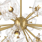 Possini Euro Design Klara 30" Modern Pendant Chandelier Ceiling Light Fixture Dining Room Over Table Kitchen Island Foyer Sputnik Hanging 12-Light LED Dimmable Clear Soft Gold Finish Glass Hallway