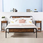 VECELO Modern Versatile Nightstands X-Design Side End Table with Storage Basket Night Stand Storage Shelf for Living Room Bedroom