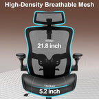 Heavy Duty Office Chair - 400lbs Home Office Desk Chairs with Soft 3D Modeling Wide Foam Cushion, Ergonomic Desk Computer Chair with Adjustable Headrest and Flip-Up Arms for Study, Bedroom