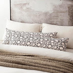 Foindtower Set of 2 Decorative Long Body Lumbar Throw Pillow Covers Accent Farmhouse Cushion Covers Boho Floral Pillowcase for Couch Sofa Bedroom Living Room Home Decor,14×36 Inch,Rustic Gray