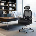 Big and Tall Executive Office Chair, Ergonomic Comfy Mesh Desk Chair with 4D Arms & Extra Wide Seat, Adjustable Headrest & Lumbar Support, 750LBS Capacity, Black