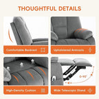 Power Swivel Rocker Recliner with Massage and Heat, USB and Type-C Port, Infinite Position, Electric Glider Rocking Chairs Living Room, Soft Fabric Reclining Sofa Chair (Velvet Grey)