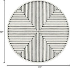 RUGGABLE x Jonathan Adler Machine Washable Area Rug – Inkdrop Black & Ivory 6 ft Round, Stain-Resistant, Non-Slip – Medium Rugs for Living Room, Bedroom, Hallway, Entryway & Office–with Standard Pad