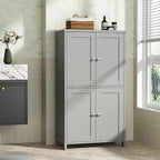Shintenchi Bathroom Storage Cabinet with Doors and Shelves, Floor Cabinets for Washroom Furniture, Laundry Room, Organization with Adjustable Shelf, Gray