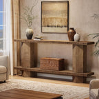 Tribesigns 71-Inch Long Console Table for Entryway, Wooden Sofa Table Behind Couch, for Living Room, Hallway, Foyer, Burlywood