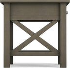 SIMPLIHOME Kitchener SOLID WOOD 21 inch Wide Square Contemporary End Side Table in Farmhouse Grey for the Living Room and Bedroom