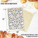 2 Pack Beeswax Bread Bags - 17x13 Inch Reusable Bread Storage Bags,Bees Wax Lined Bread Bags for Home Cooks fresh bread storage Easy Clean (Berry)