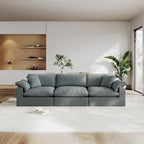 Modular Sectional Sofa Cloud Couch,Down Filled Comfy Cloud Modern Sofa,3 Seater Oversized Couch Cushion Covers Removable for Living Room,Light Blue