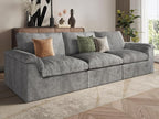 EASE MOOSE Oversized Boneless Couch for Living Room, Sectional Cloud Sofa, Modular Cloud Couch, 3-Seater Deep Seat Sofas with Pillow for Bedroom, Apartment, No Assembly Required, Chenille (Grey)