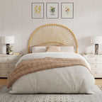 KOUBOO Rattan Loop Headboard, Queen, Natural